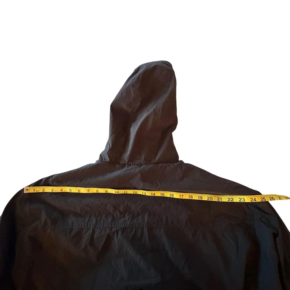 NATURALIFE Black Hooded Zip Up Jacket Lined w/Gray Fleece Outerwear‎ Mens LARGE